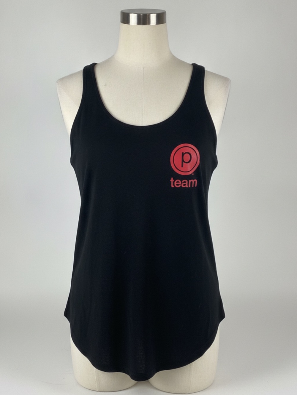 Pure Barre Team Black Tank Top with Red Logo, XS